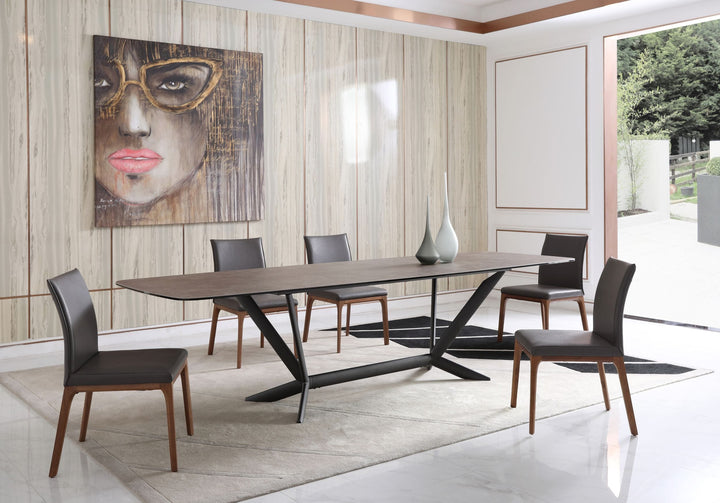 Modrest Herzog Modern Grey Ceramic Dining Table - MONAVILLA