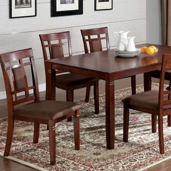 Furniture Of America Montclair Dark Cherry/Brown Transitional 7-Piece Dining Table Set Model CM3930T-7PK - MONAVILLA