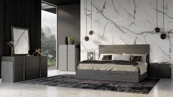 Nova Domus Lucia Italian Modern Matte Grey / Elm Grey Bedroom Set - MONAVILLA