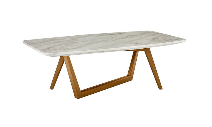 Modrest James Mid Century Walnut & Ceramic Coffee Table - MONAVILLA