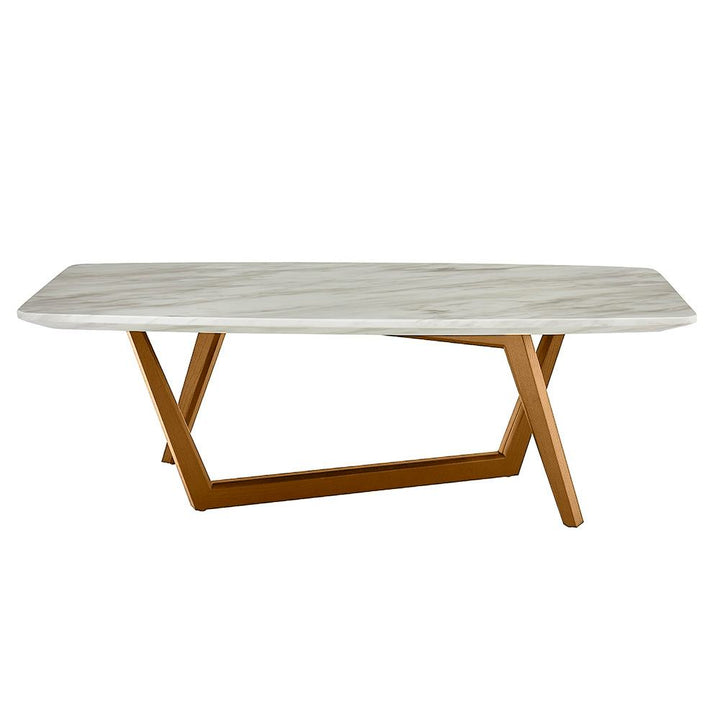 Modrest James Mid Century Walnut & Ceramic Coffee Table - MONAVILLA