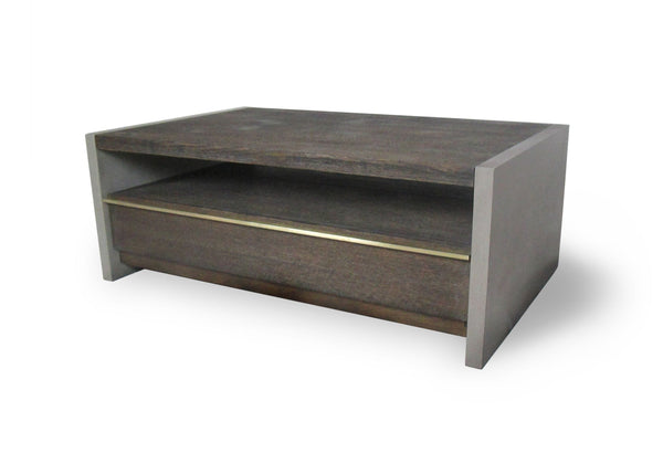 Modrest June Modern Dark Grey Concrete & Walnut Coffee Table - MONAVILLA