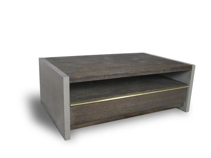 Modrest June Modern Dark Grey Concrete & Walnut Coffee Table - MONAVILLA