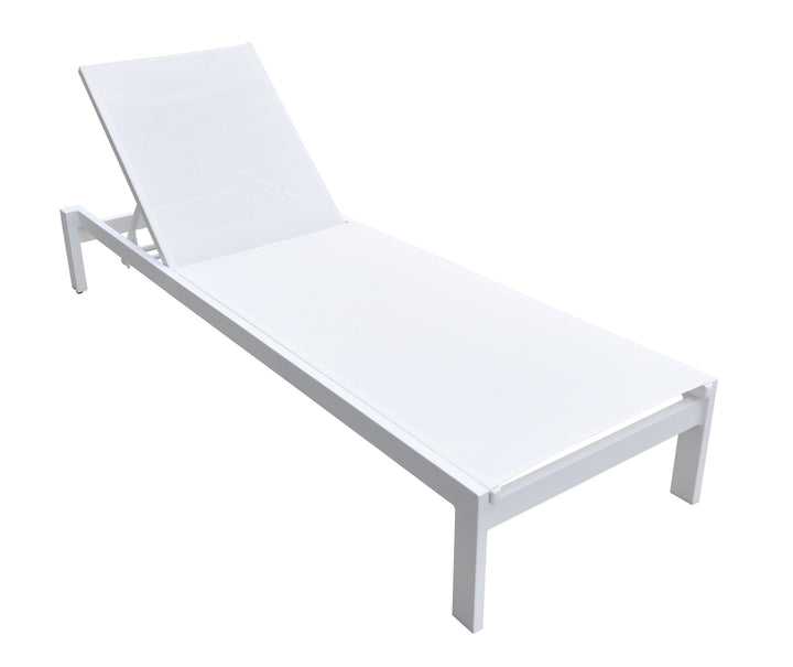 Divani Casa Kayak Modern White Outdoor Chaise Lounge - MONAVILLA