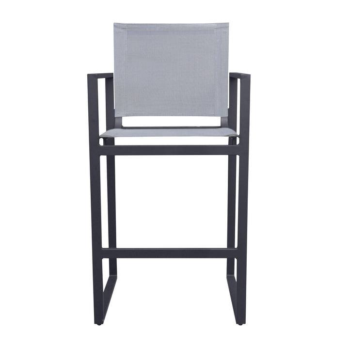 Divani Casa Kayak Modern Charcoal Outdoor Bar Stool - MONAVILLA