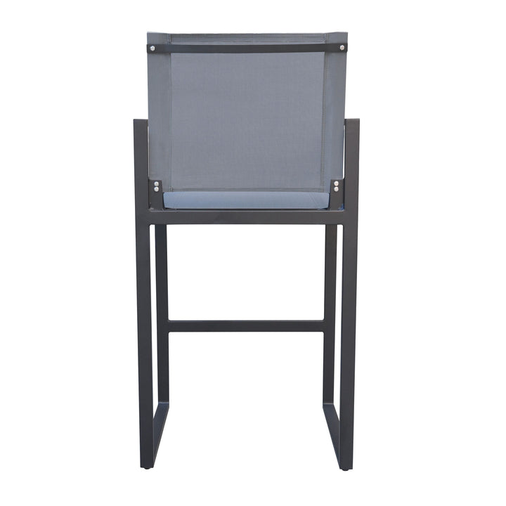 Divani Casa Kayak Modern Charcoal Outdoor Bar Stool - MONAVILLA