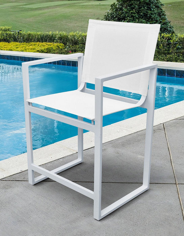 Divani Casa Kayak Modern White Outdoor Counter Stool - MONAVILLA