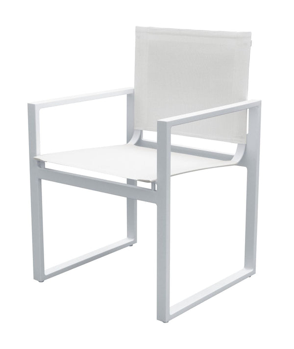 Divani Casa Kayak Modern White Outdoor Dining Armchair (Set of 2) - MONAVILLA