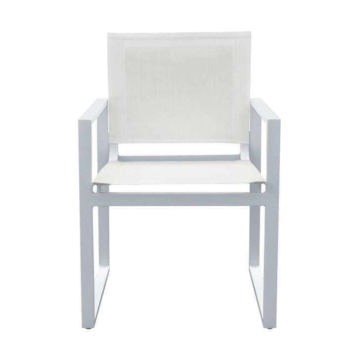 Divani Casa Kayak Modern White Outdoor Dining Armchair (Set of 2) - MONAVILLA