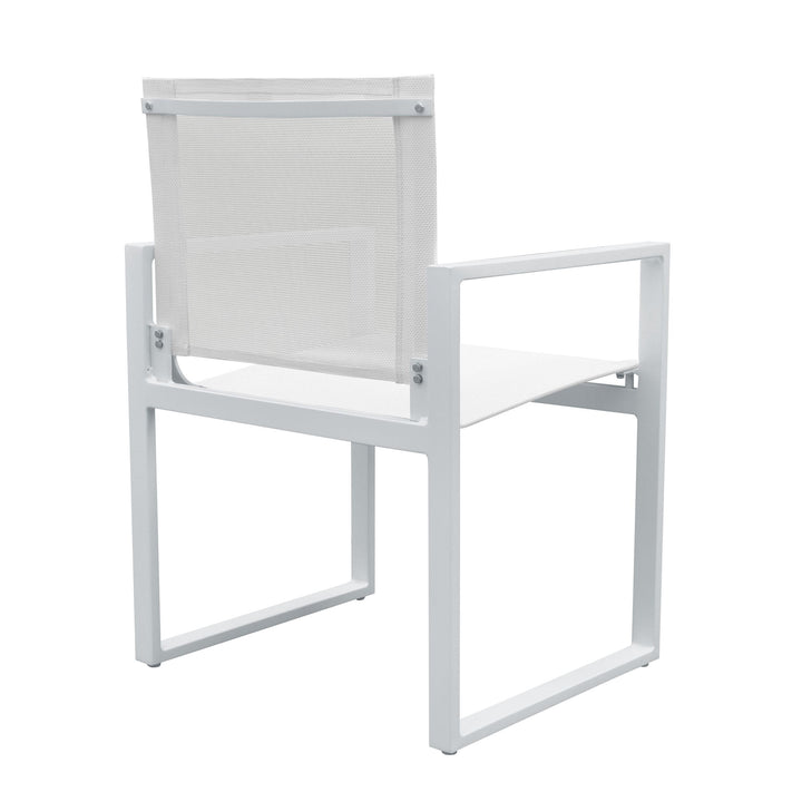 Divani Casa Kayak Modern White Outdoor Dining Armchair (Set of 2) - MONAVILLA