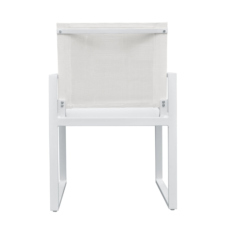 Divani Casa Kayak Modern White Outdoor Dining Armchair (Set of 2) - MONAVILLA