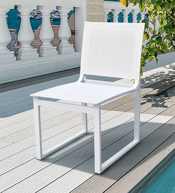 Divani Casa Kayak Modern Outdoor White Dining Chair (Set of 2) - MONAVILLA