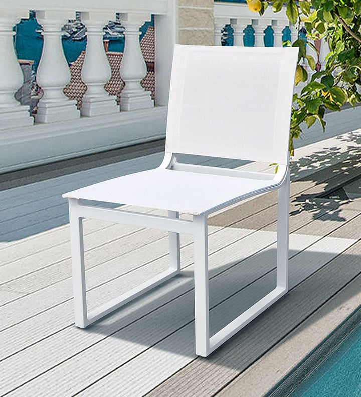 Divani Casa Kayak Modern Outdoor White Dining Chair (Set of 2) - MONAVILLA