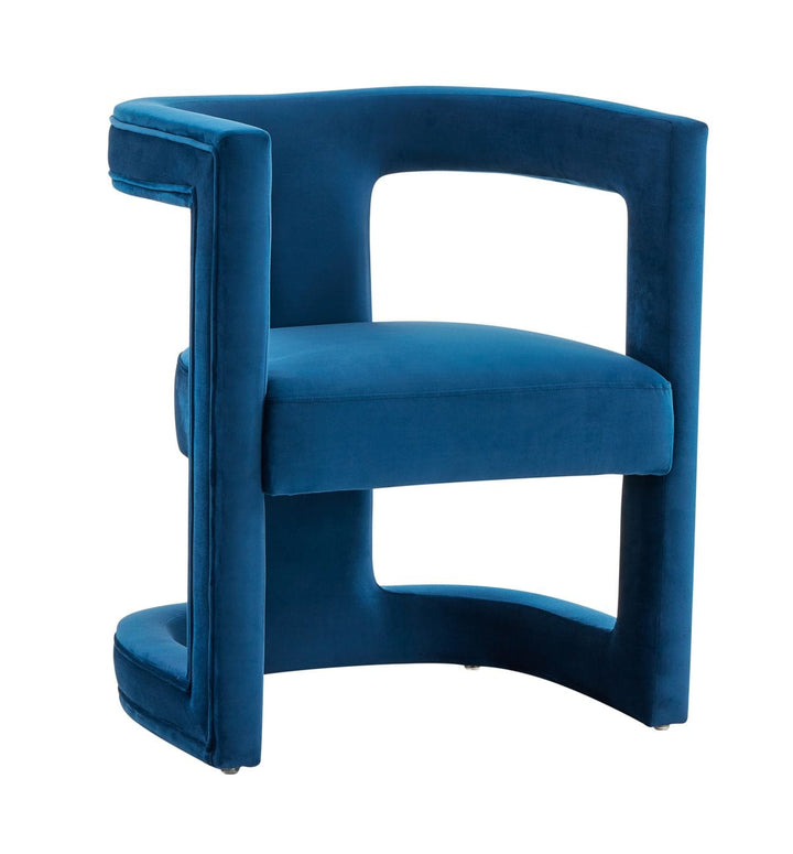 Modrest Kendra Modern Blue Fabric Accent Chair - MONAVILLA