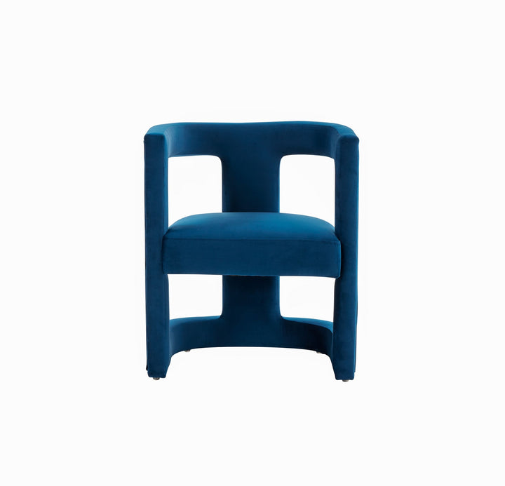 Modrest Kendra Modern Blue Fabric Accent Chair - MONAVILLA