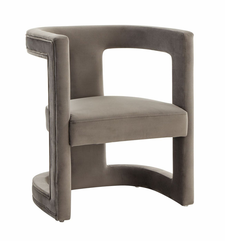 Modrest Kendra Modern Grey Fabric Accent Chair - MONAVILLA