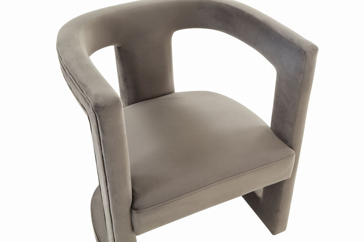 Modrest Kendra Modern Grey Fabric Accent Chair - MONAVILLA