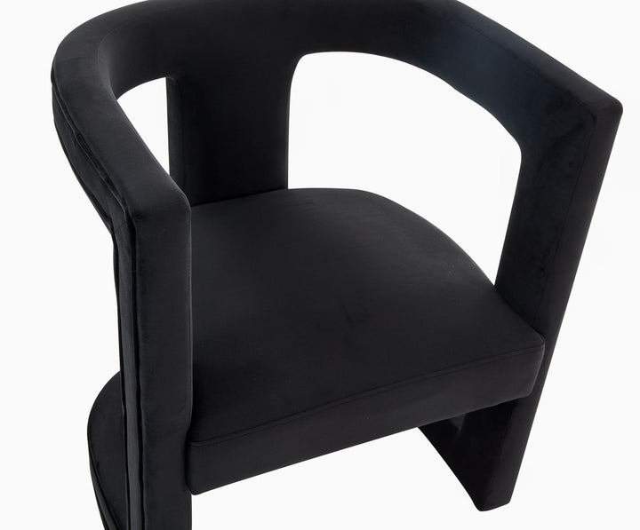 Modrest Kendra Modern Black Fabric Accent Chair - MONAVILLA