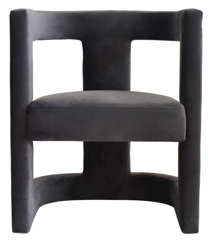 Modrest Kendra Dark Grey Fabic Accent Chair - MONAVILLA