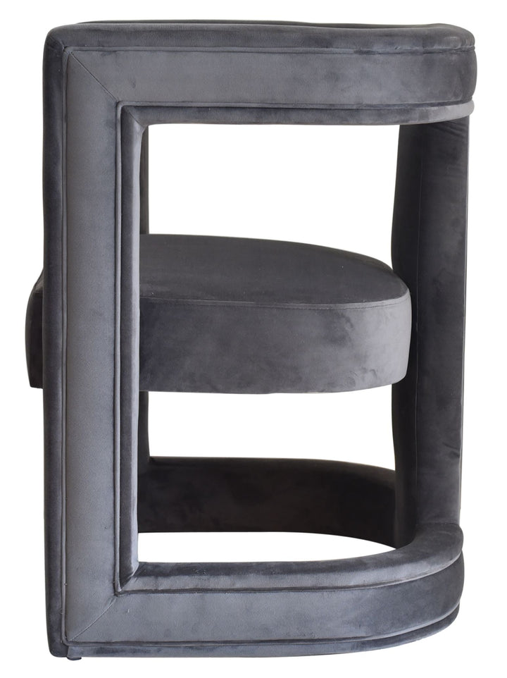 Modrest Kendra Dark Grey Fabic Accent Chair - MONAVILLA