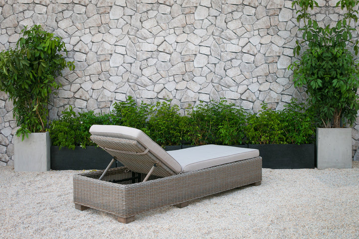 Divani Casa Knox Outdoor Wicker Sunbed - MONAVILLA