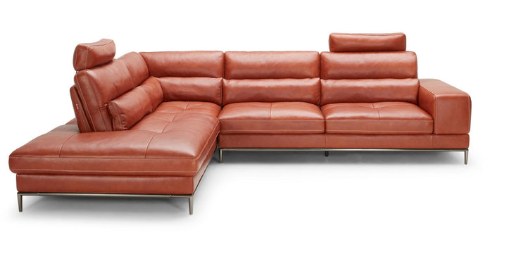 Divani Casa Kudos Modern Cognac LAF Chaise Sectional Sofa - MONAVILLA