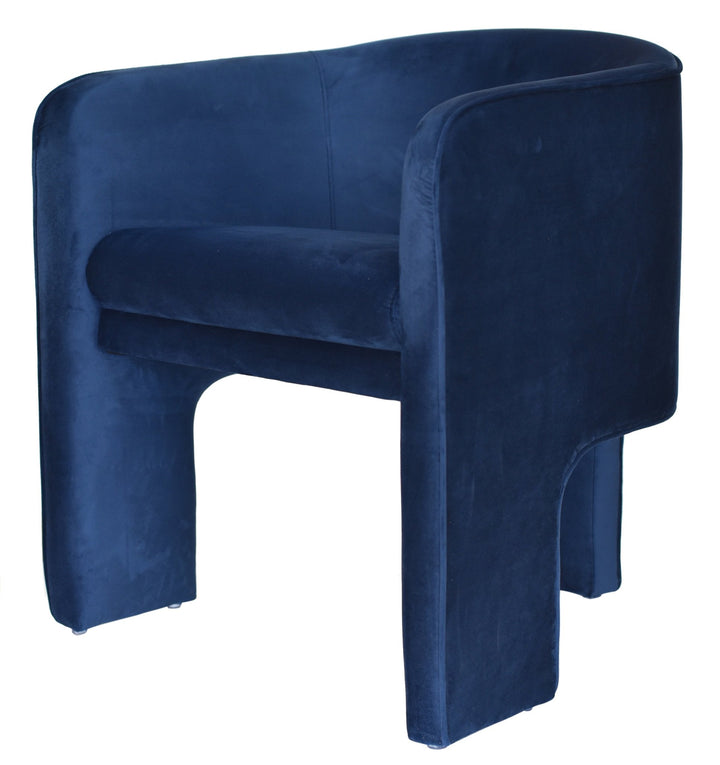 Modrest Kyle Modern Blue Velvet Accent Chair - MONAVILLA