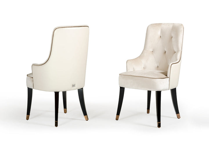 A&X Larissa Modern White Fabric Dining Chair - MONAVILLA