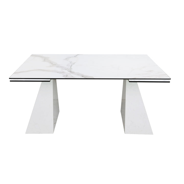 Modrest Latrobe Modern White Ceramic Quartz 118" Extendable Dining Table - MONAVILLA