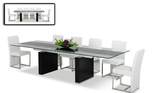 Modrest Lisbon Extendable Glass Dining Table - MONAVILLA