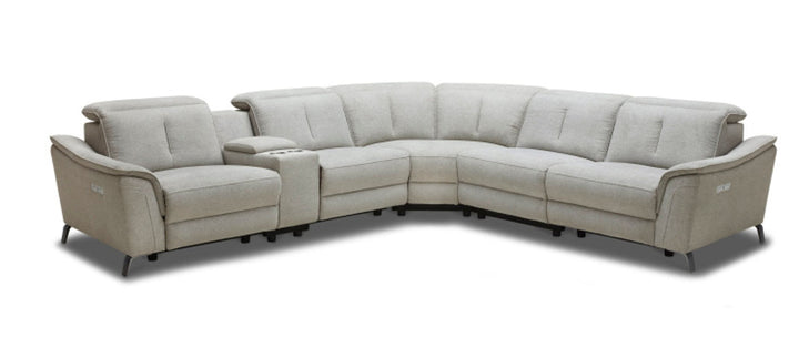 Divani Casa Lloyd Modern Grey Fabric Sectional with Recliners & Console - MONAVILLA