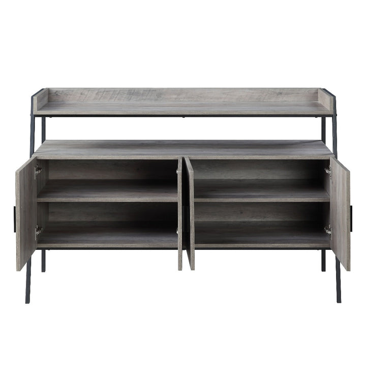 ACME Samiya Gray Oak & Black Finish TV Stand Model LV00151 - MONAVILLA