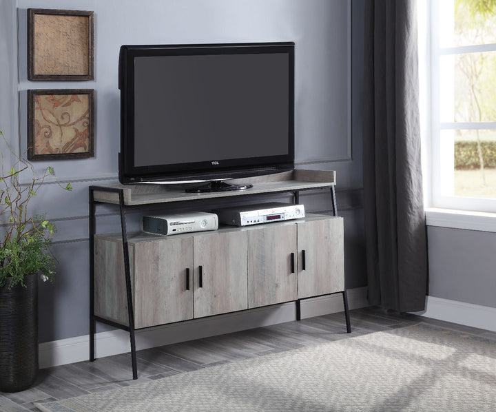 ACME Samiya Gray Oak & Black Finish TV Stand Model LV00151 - MONAVILLA