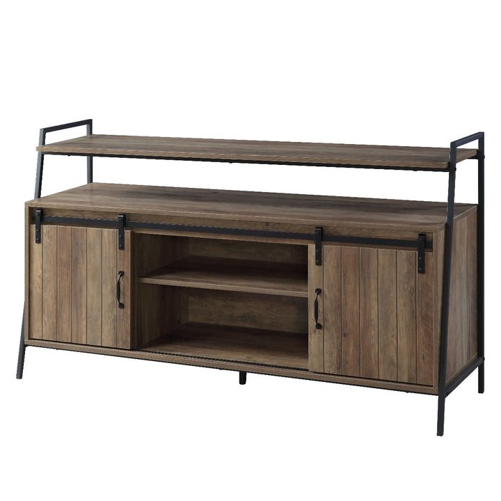 ACME Rashawn Rustic Oak & Black Finish TV Stand Model LV00152 - MONAVILLA