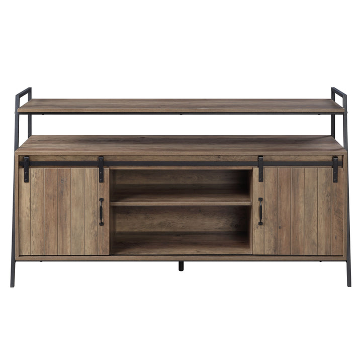 ACME Rashawn Rustic Oak & Black Finish TV Stand Model LV00152 - MONAVILLA