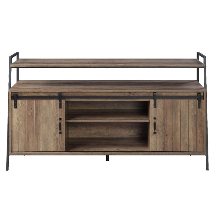 ACME Rashawn Rustic Oak & Black Finish TV Stand Model LV00152 - MONAVILLA