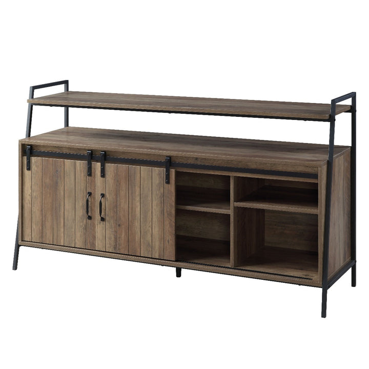 ACME Rashawn Rustic Oak & Black Finish TV Stand Model LV00152 - MONAVILLA