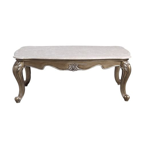 ACME Elozzol Marble & Antique Bronze Finish Accent Table Model LV00302 - MONAVILLA