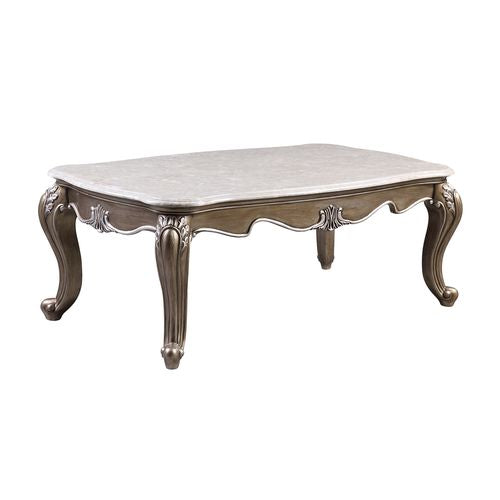 ACME Elozzol Marble & Antique Bronze Finish Accent Table Model LV00302 - MONAVILLA