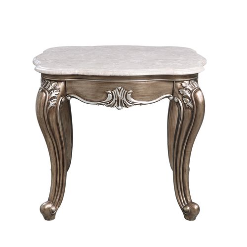 ACME Elozzol Marble & Antique Bronze Finish Accent Table Model LV00303 - MONAVILLA