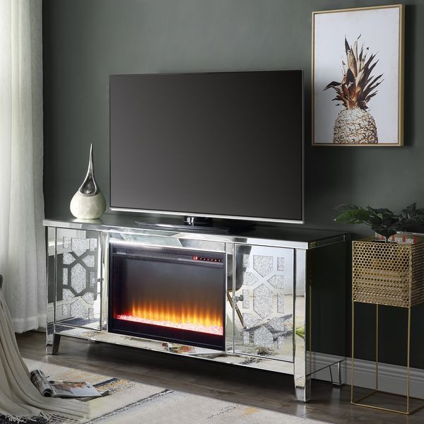 ACME Noralie Mirrored & Faux Diamonds TV Stand Model LV00312 - MONAVILLA