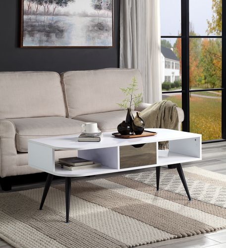 ACME Halima White & Black Finish Accent Table Model LV00322 - MONAVILLA