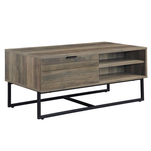 ACME Homare Rustic Oak & Black Finish Accent Table Model LV00323 - MONAVILLA