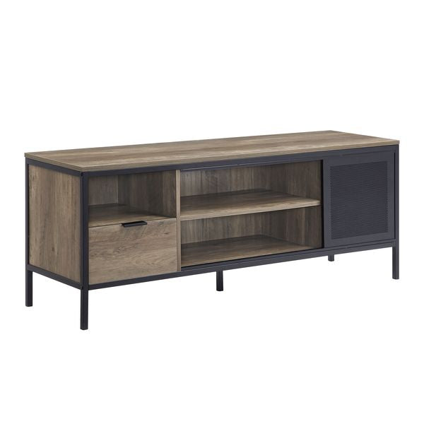 ACME Nantan Rustic Oak & Black Finish TV Stand Model LV00404 - MONAVILLA