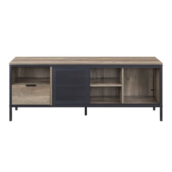 ACME Nantan Rustic Oak & Black Finish TV Stand Model LV00404 - MONAVILLA