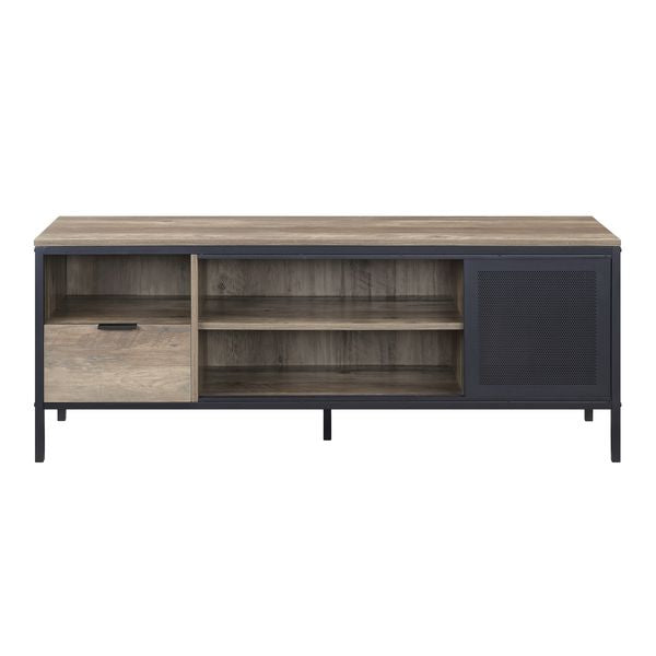 ACME Nantan Rustic Oak & Black Finish TV Stand Model LV00404 - MONAVILLA