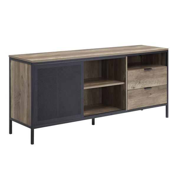 ACME Nantan Rustic Oak & Black Finish TV Stand Model LV00405 - MONAVILLA