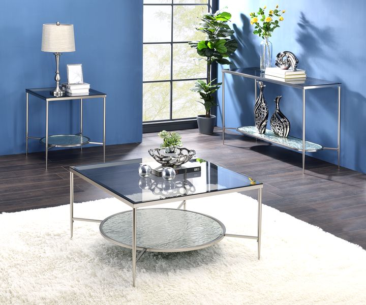 ACME Adelrik Glass & Chrome Finish Accent Table Model LV00576 - MONAVILLA