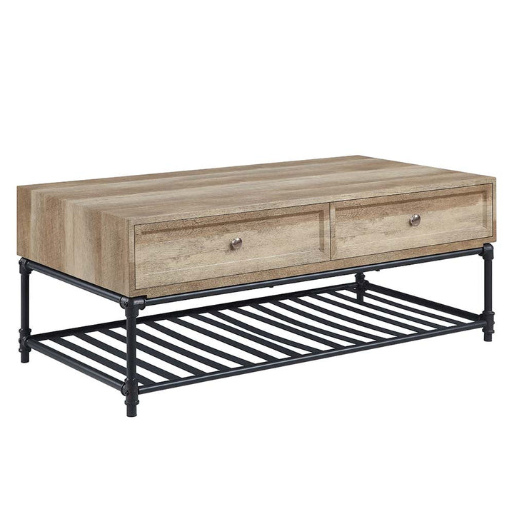 ACME Brantley Oak & Sandy Black Finish Coffee Table Model LV00748 - MONAVILLA