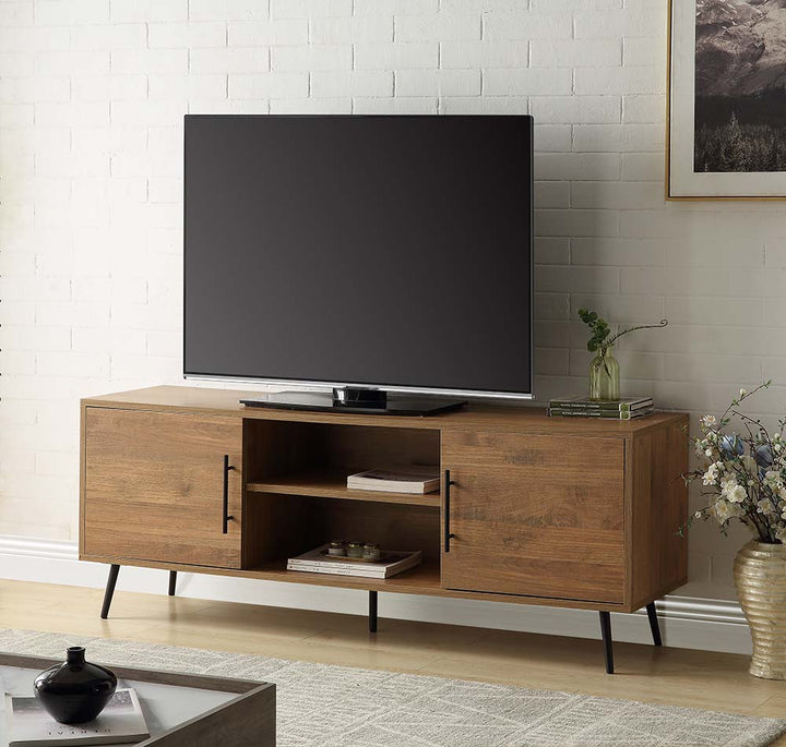 ACME Wafiya Rustic Wood & Black Finish TV Stand Model LV00789 - MONAVILLA